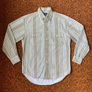 Vintage GAP Striped Twill Button Up Shirt | Size S